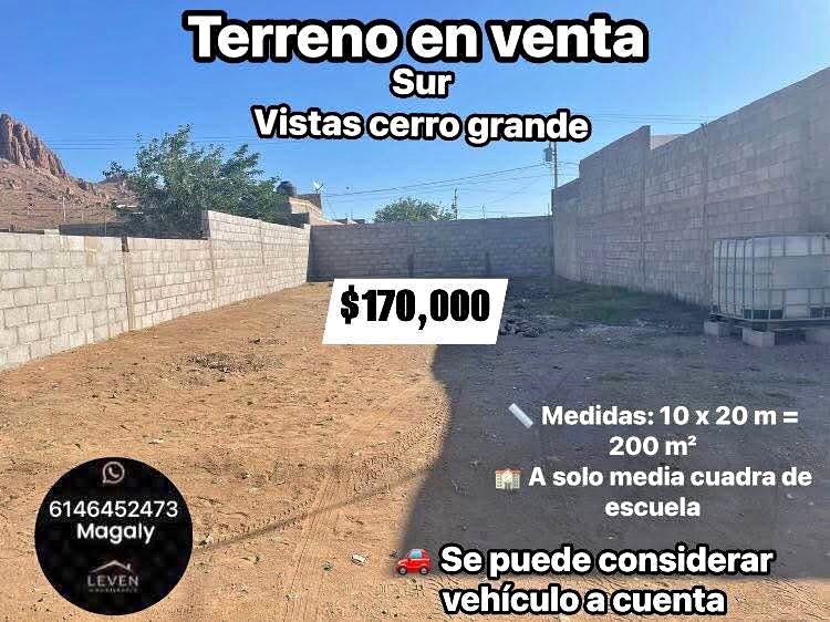 TERRENO EN VISTAS CERRO GRANDE