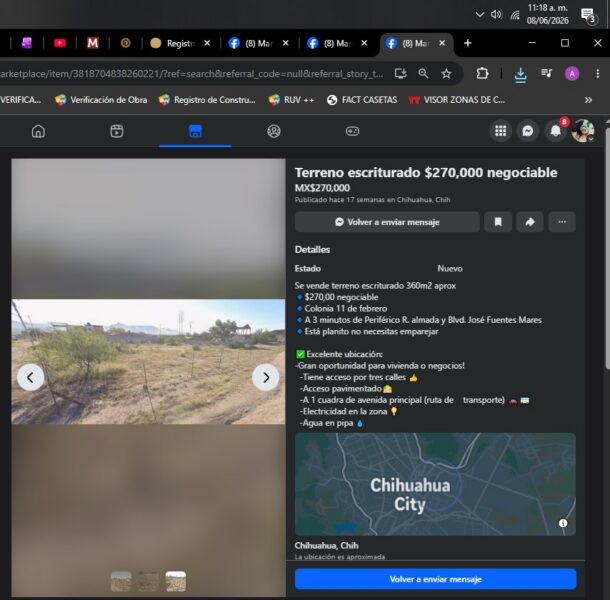 TERRENO ESCRITURADO EN COLONIA 11 DE FEBRERO